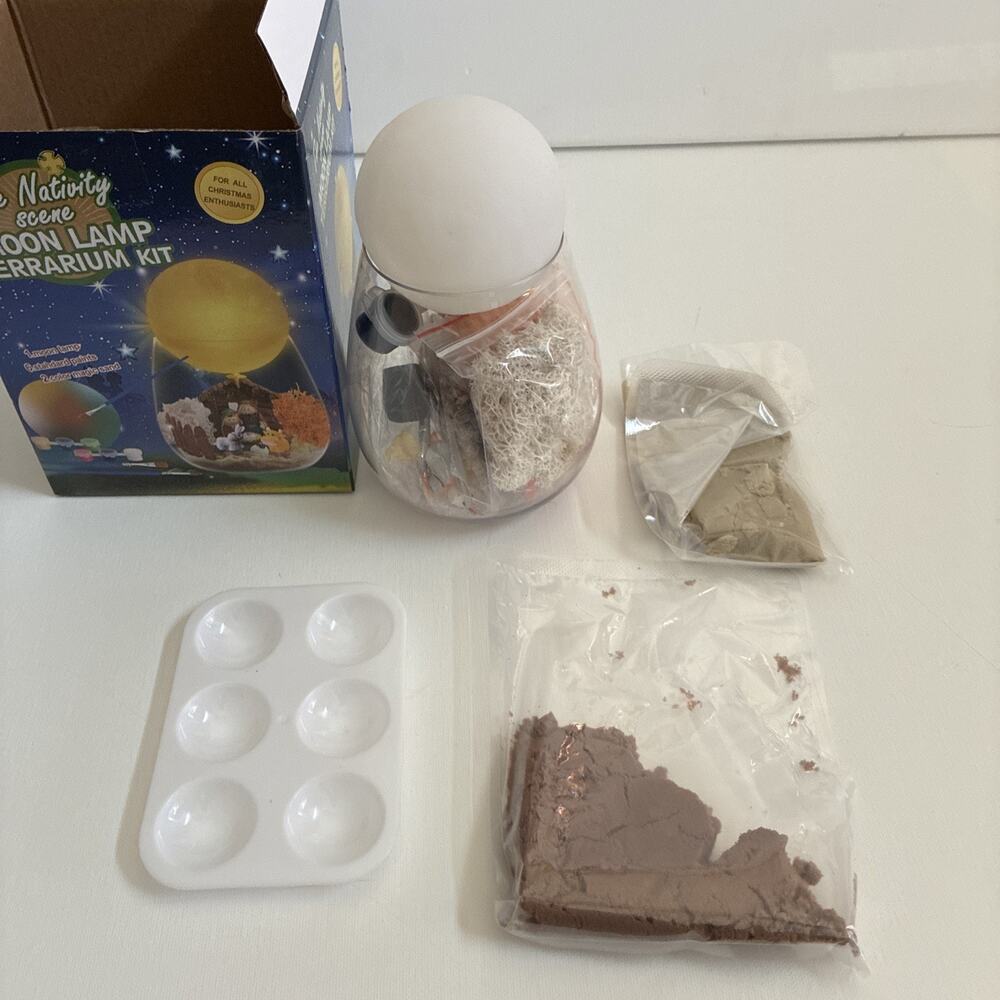 The Nativity Scene Moon Lamp Terrarium Kit Craft Paint Magic Sand Nativity Scene - Picture 2 of 12